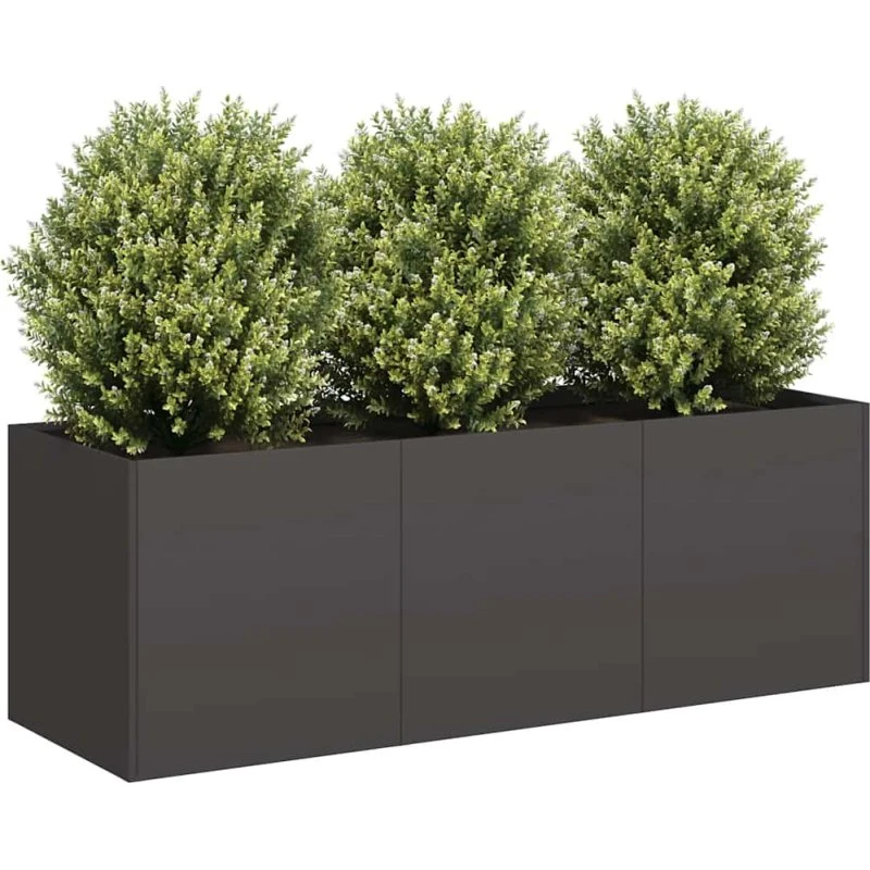 vidaXL Plantekasse Sort 120x40x40 cm Koldvalset Stål