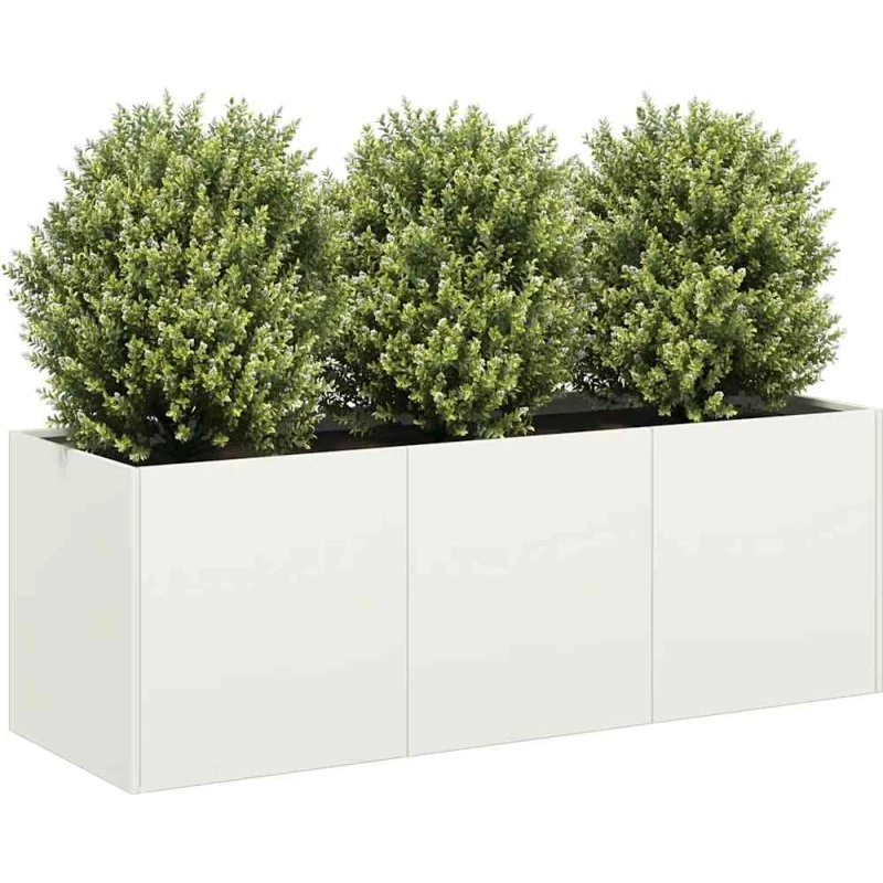 vidaXL Plantekasse Hvid 120x40x40 cm Koldvalset Stål