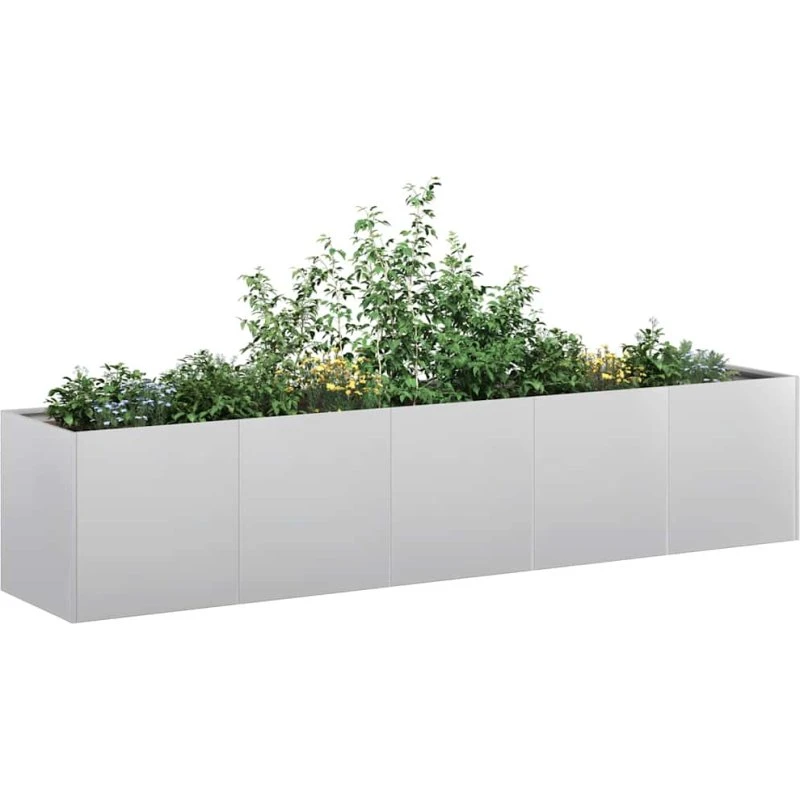 vidaXL Plantekasse 200x40x40 cm Galvaniseret Stål Grå