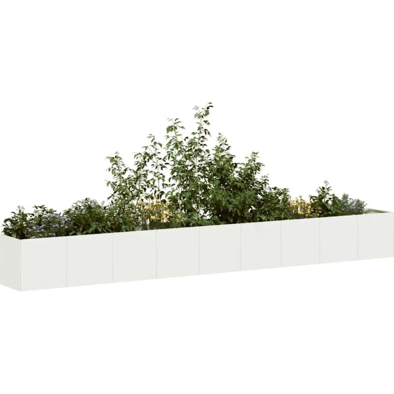 vidaXL Plantekasse Hvid 360x40x40 cm Koldvalset Stål