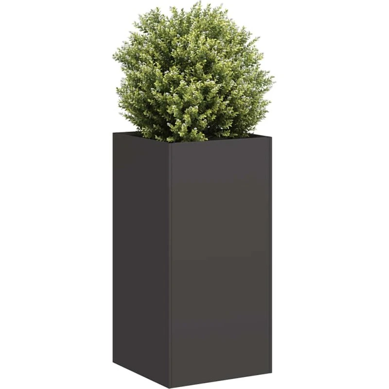 vidaXL Plantekasse 40x40x80 cm Sort Koldvalset Stål