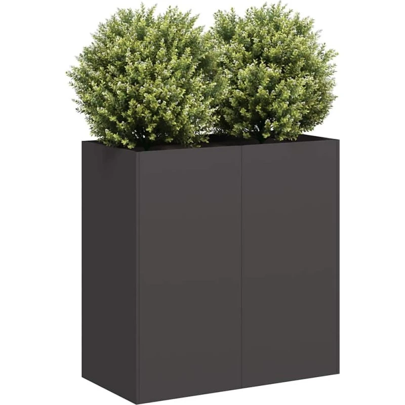vidaXL Plantekasse 80x40x80 cm Sort Koldvalset Stål