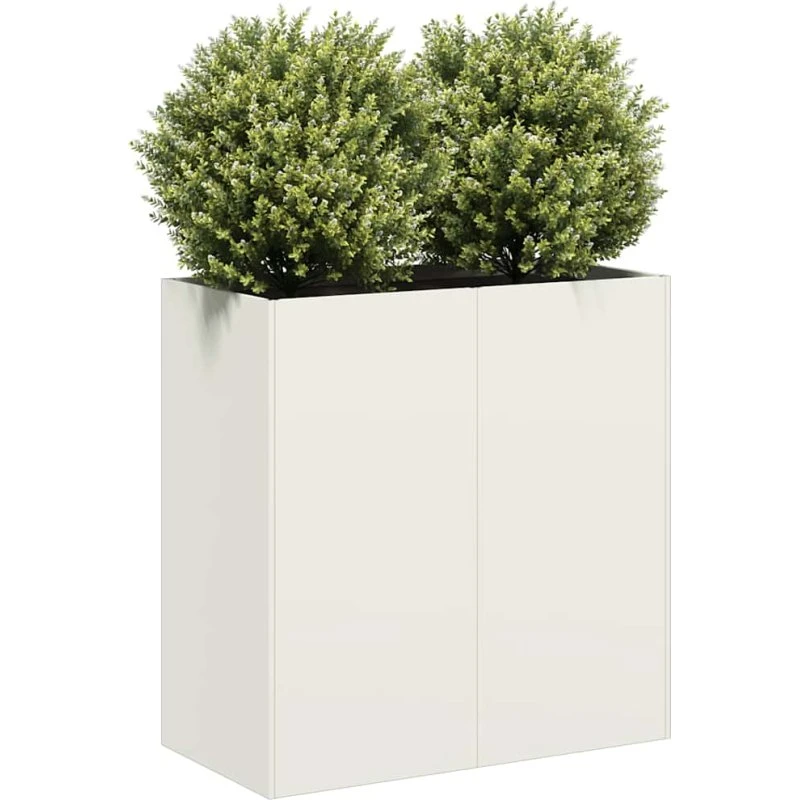 vidaXL Plantekasse Hvid 80x40x80 cm Koldvalset Stål