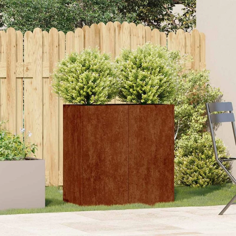 vidaXL rustfarvet plantekasse 80x40x80 cm forvitringsstål