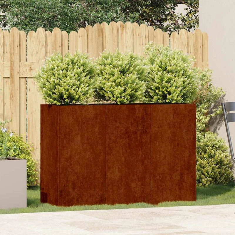 vidaXL rustfarvet plantekasse 120x40x80 cm forvitringsstål