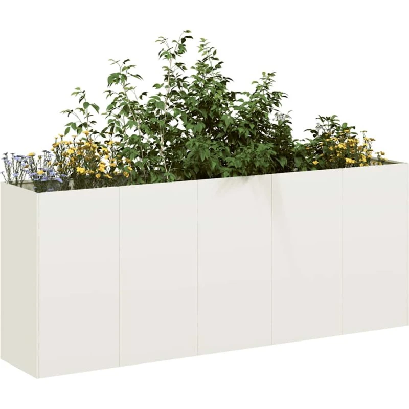 vidaXL Plantekasse Hvid 200x40x80 cm Koldvalset Stål