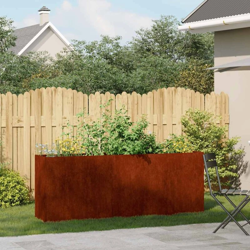 vidaXL rustfarvet plantekasse 200x40x80 cm forvitringsstål