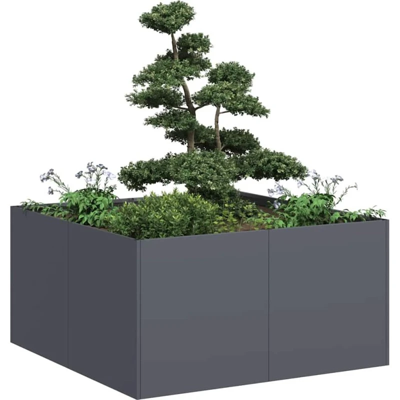 vidaXL Plantekasse 80x80x40 cm koldvalset stål antracitgrå