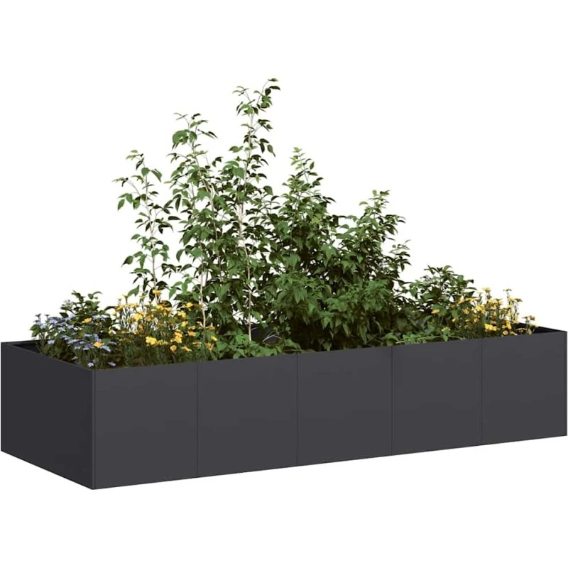 vidaXL Plantekasse 200x80x40 cm stål sort