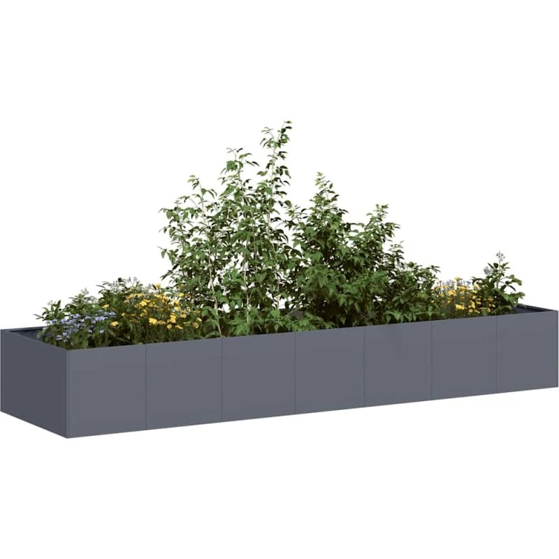vidaXL Plantekasse 280x80x40 cm stål antracitgrå