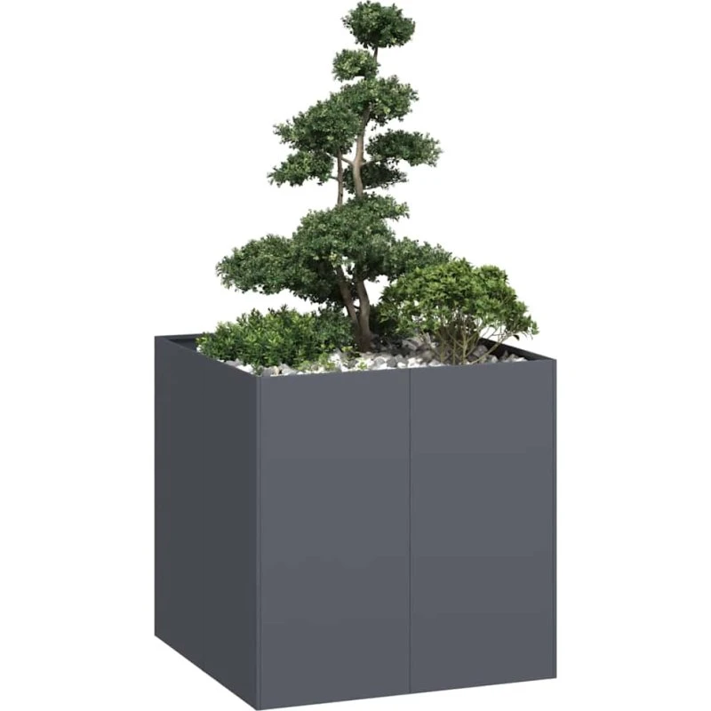 vidaXL Plantekasse 80x80x80 cm stål antracitgrå
