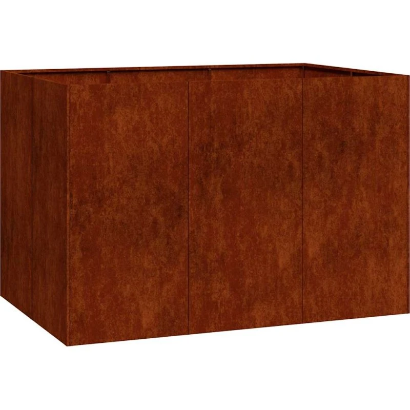 vidaXL plantekasse rustfarvet 120x80x80 cm forvitringsstål