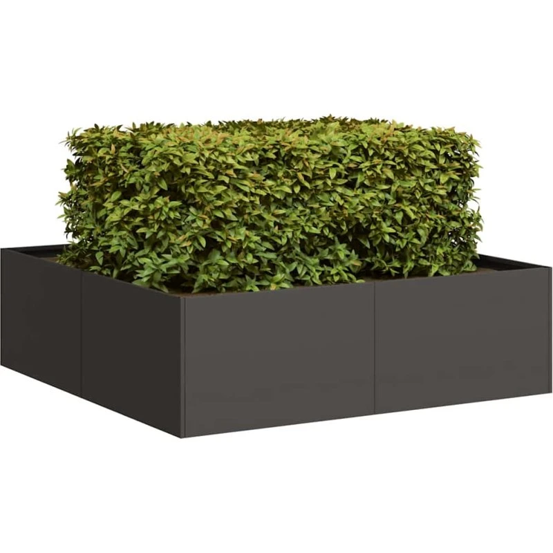 vidaXL Plantekasse 100x100x30 cm stål sort