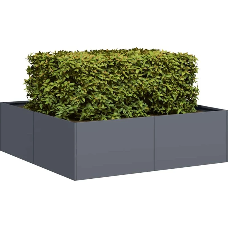 vidaXL Plantekasse 100x100x30 cm stål antracitgrå