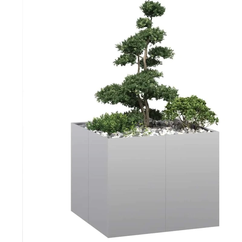 vidaXL Plantekasse 100x100x80 cm galvaniseret stål
