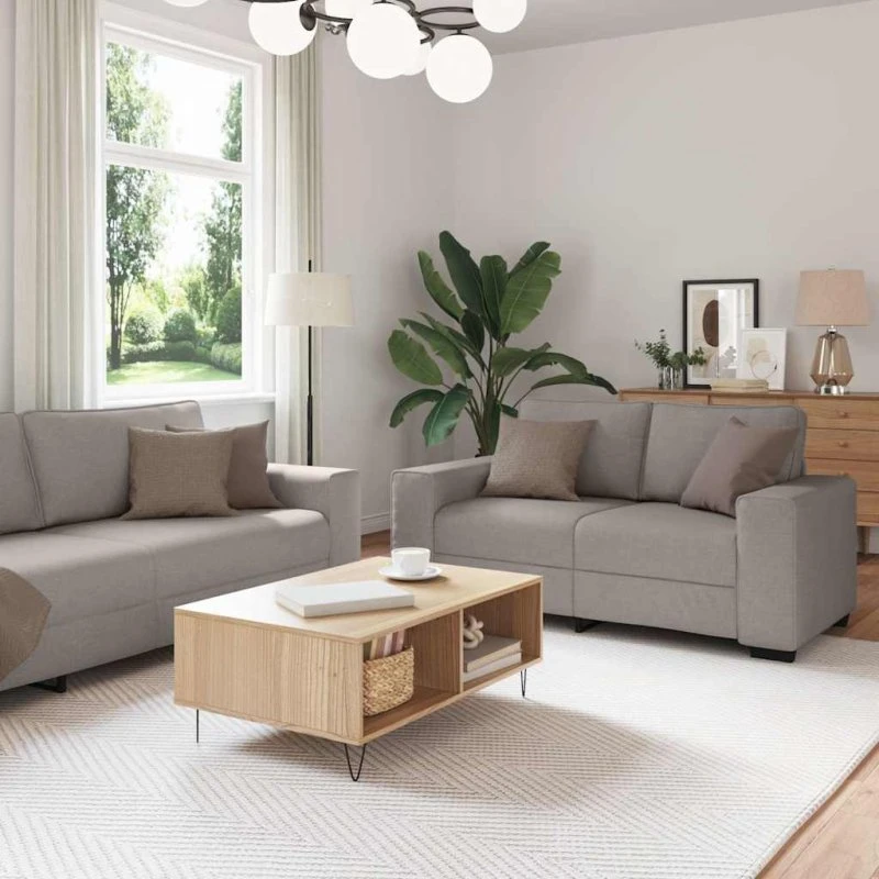 vidaXL sofasæt 2 dele med hynder gråbrun