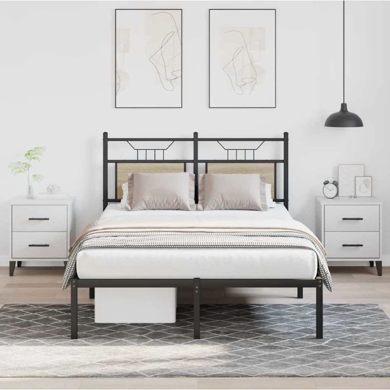 vidaXL Sengeramme 120x190 cm Sonoma-Eg uden madras