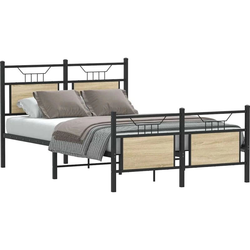 vidaXL Sengeramme 120x190 cm Sonoma-eg uden madras