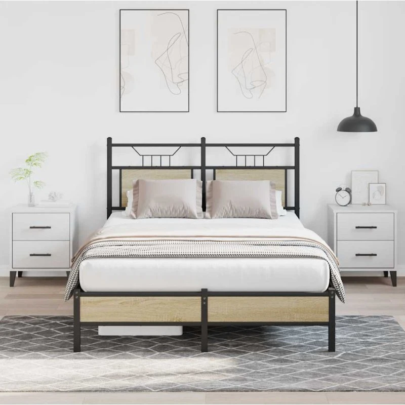 vidaXL Sengeramme 120x190 cm Sonoma-eg uden madras