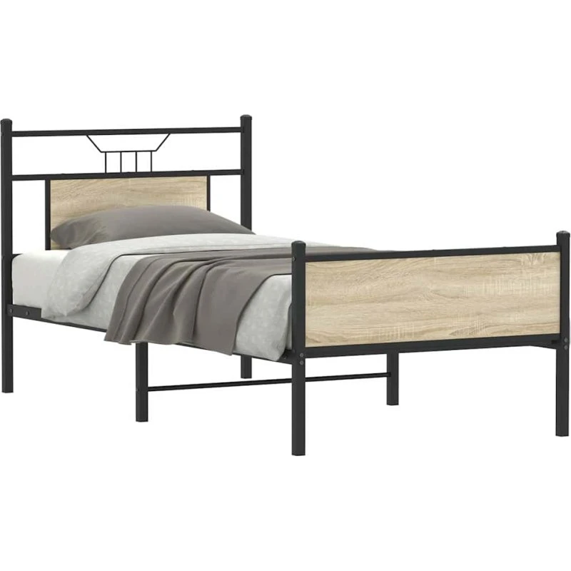 vidaXL Sengeramme 90x190 cm Sonoma-Eg uden madras