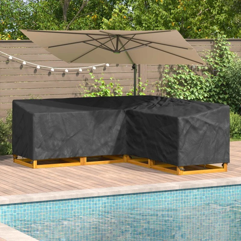 vidaXL Møbelbetræk L-formet 235x235x85 cm Sort