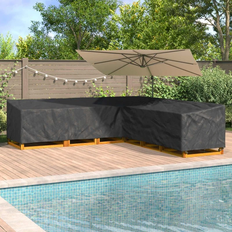vidaXL Møbelbetræk Sort 300 x 300 x 80 cm 210D Oxford Stof
