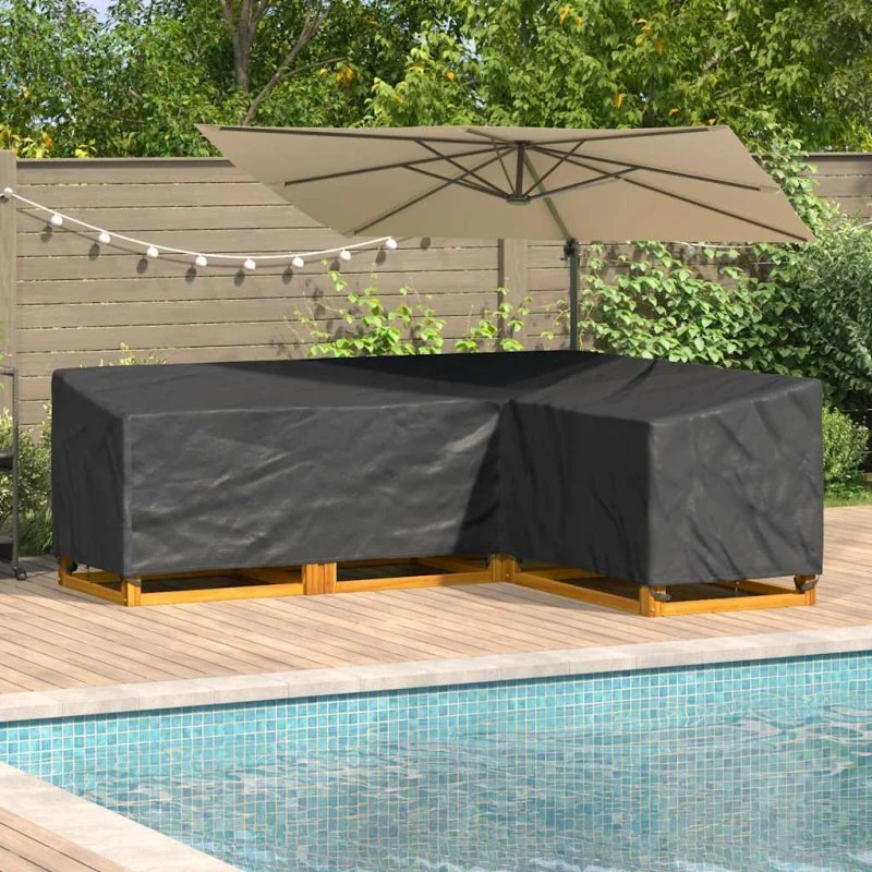 vidaXL Møbelbetræk L-formet 260 x 210 x 80 cm Sort