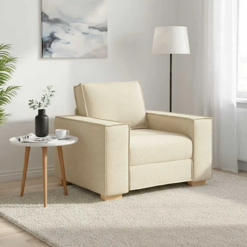 vidaXL Cremefarvet Sofastol 60 cm Stof