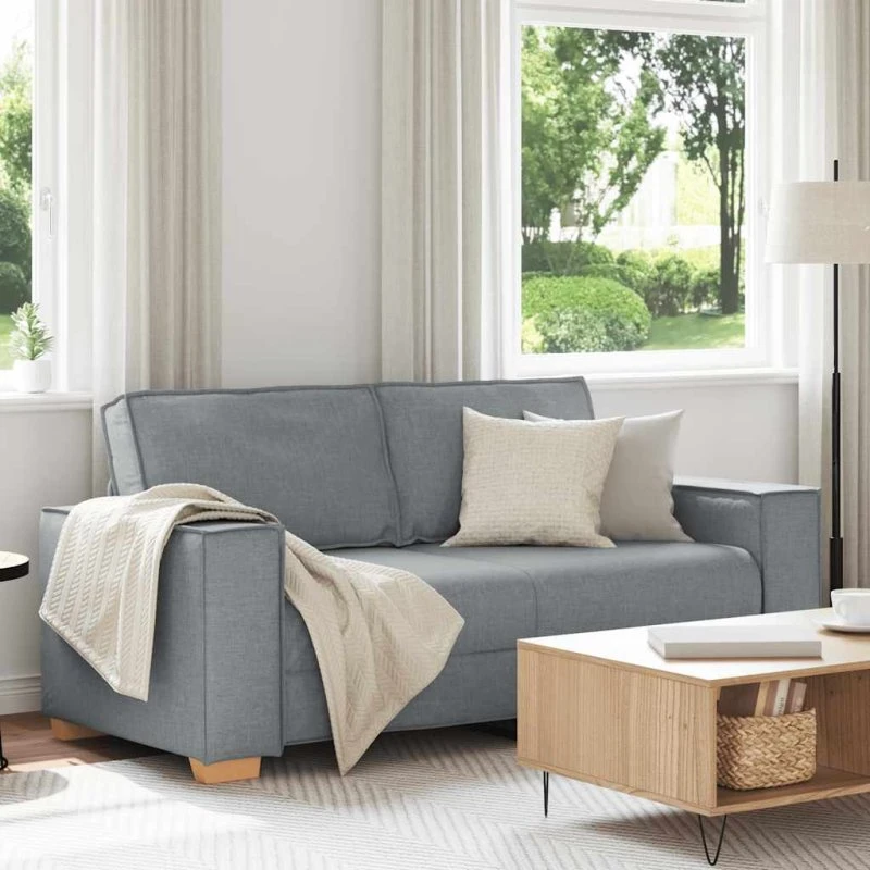 vidaXL 2-personers sofa lysegrå 180x78x84 cm stof