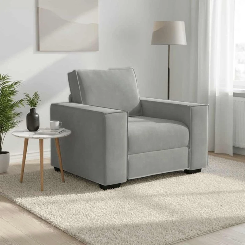 vidaXL Lænestol 100x78x84 cm fløjl lysegrå