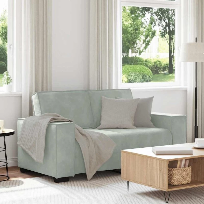 vidaXL 2-personers sofa 160x78x84 cm lysegrå velour