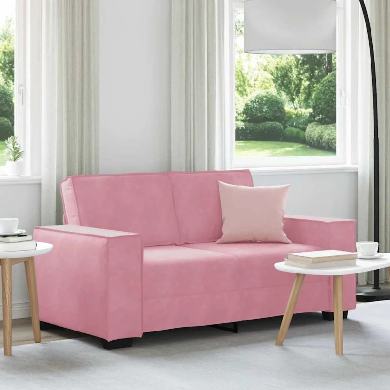 vidaXL 2-personers sofa 160x78x84 cm lyserød fløjl