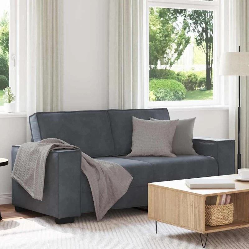 vidaXL 2-personers sofa 180x78x84 cm mørkegrå fløjl
