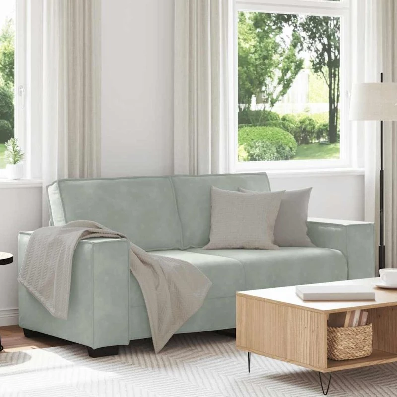 vidaXL 2-personers sofa 180x78x84 cm fløjl lysegrå