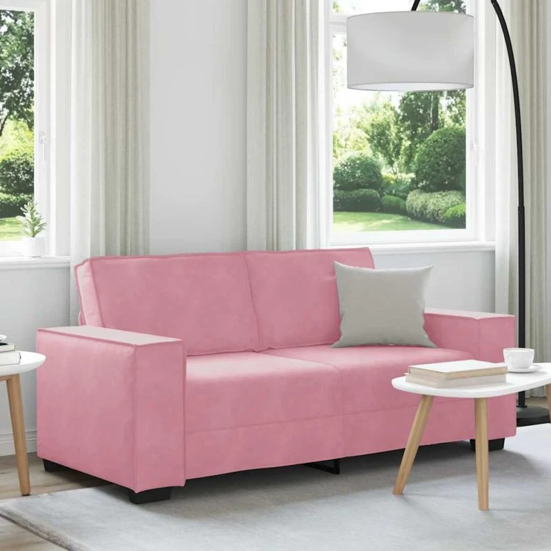 vidaXL 2-personers sofa 180x78x84 cm fløjl lyserød