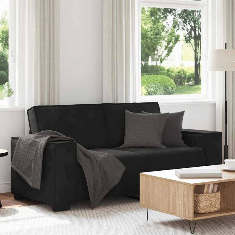vidaXL 2-personers sofa 180x78x84 cm fløjl sort