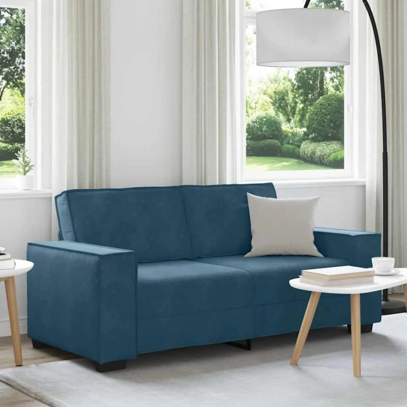 vidaXL 2-personers sofa 180x78x84 cm fløjl blå