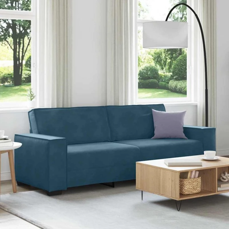 vidaXL 3-personers sofa 220x78x84 cm blå velour