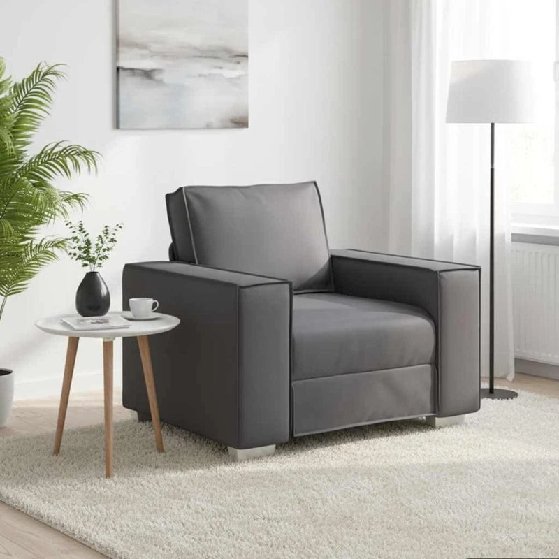 vidaXL Sofa Stol Grå 100 cm Kunstlæder