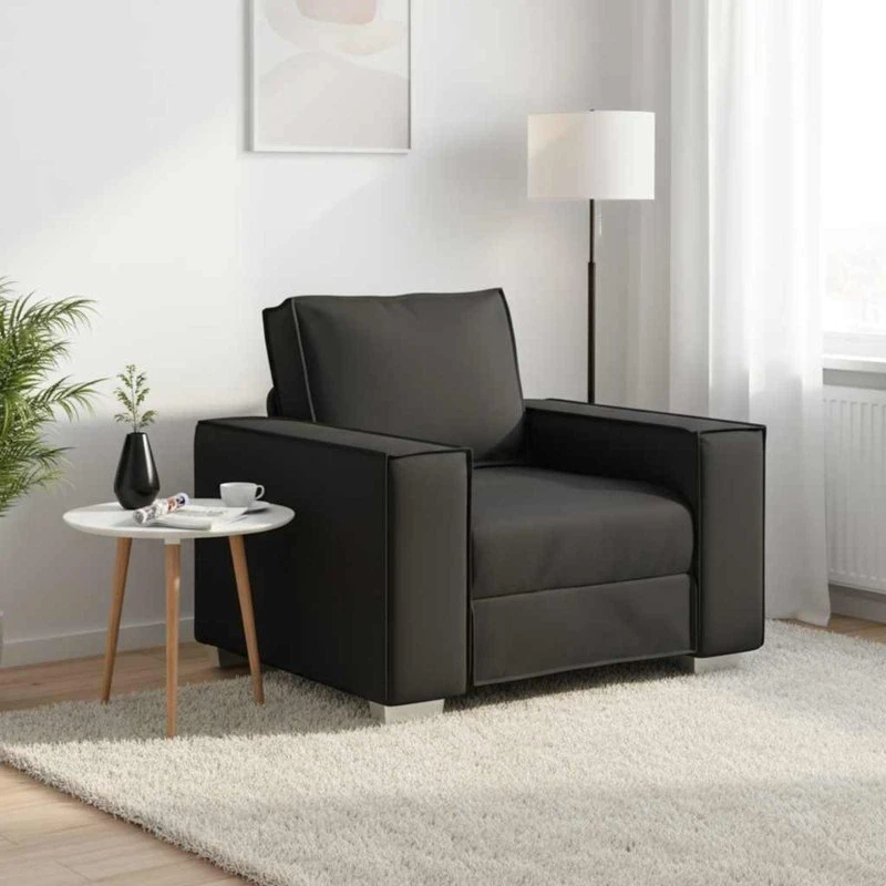 vidaXL Sofa Stol Sort 100 cm Faux Læder