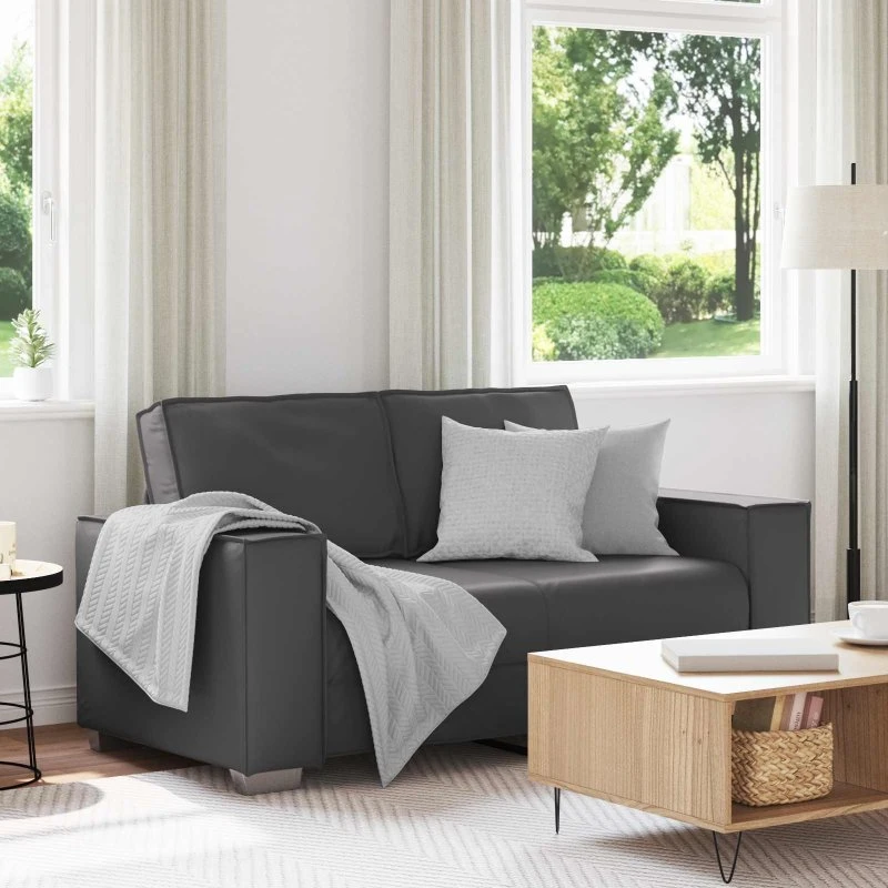 vidaXL Tosæders sofa Grå 160 cm Kunstlæder