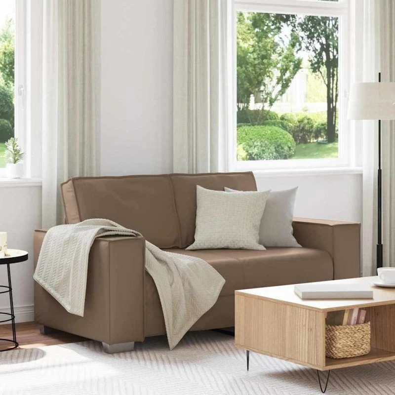 vidaXL Tosæders sofa Cappuccino 160 cm Kunstlæder
