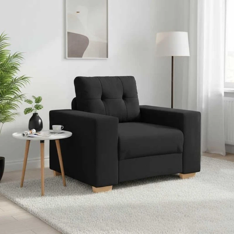 vidaXL Sofastol 100x78x80 cm Stof Sort