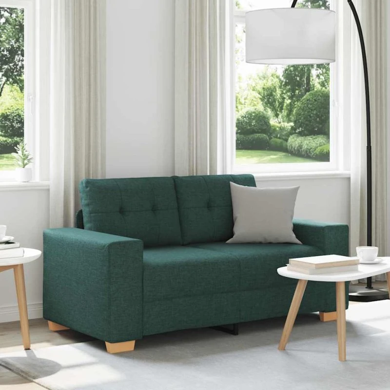 vidaXL Elskovssofa 120 cm mørkegrøn stof