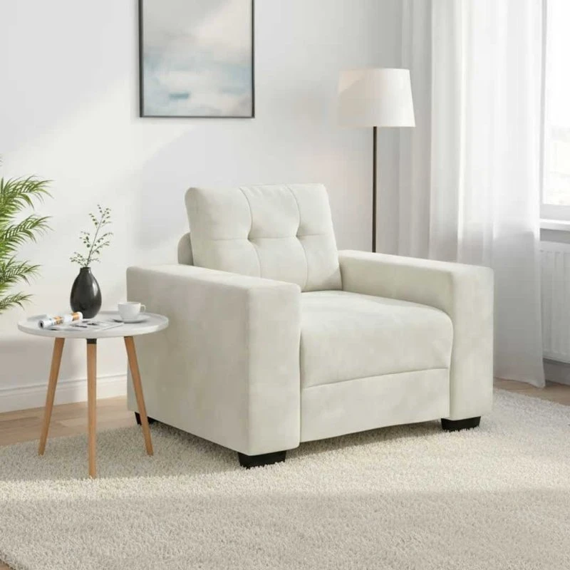 vidaXL Sofastol 100x78x80 cm fløjl cremefarvet