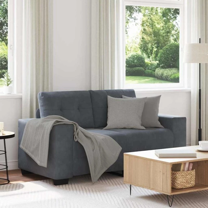 vidaXL Elskovssofa 120 cm fløjl mørkegrå