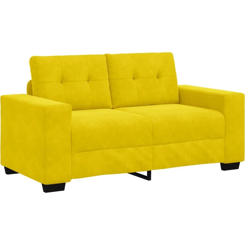 vidaXL Tosæders sofa i gul fløjl, 120 cm