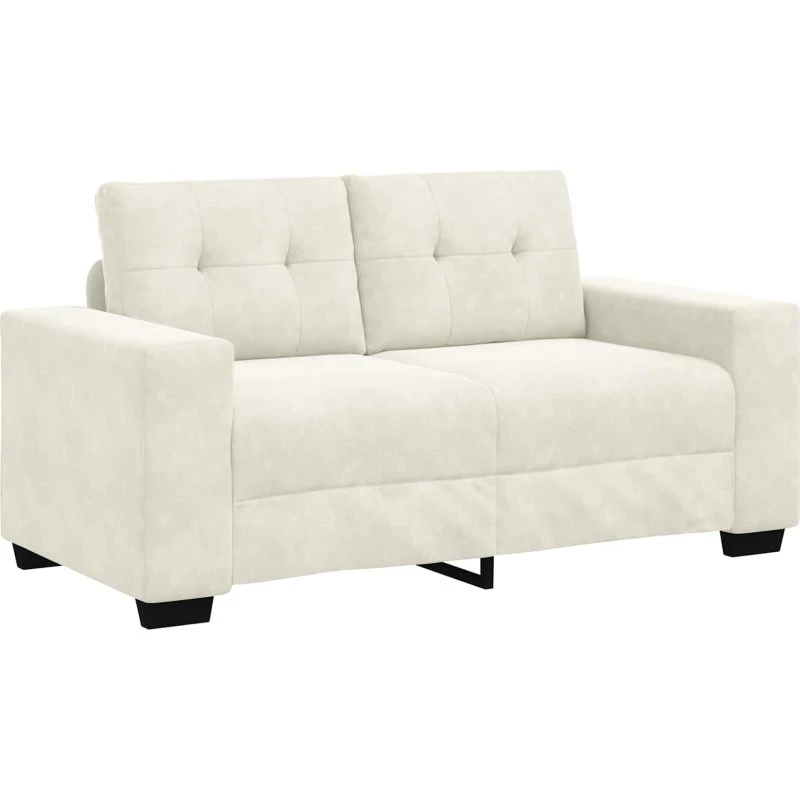 vidaXL Tosæders sofa 120 cm Creme Fløjl med pude