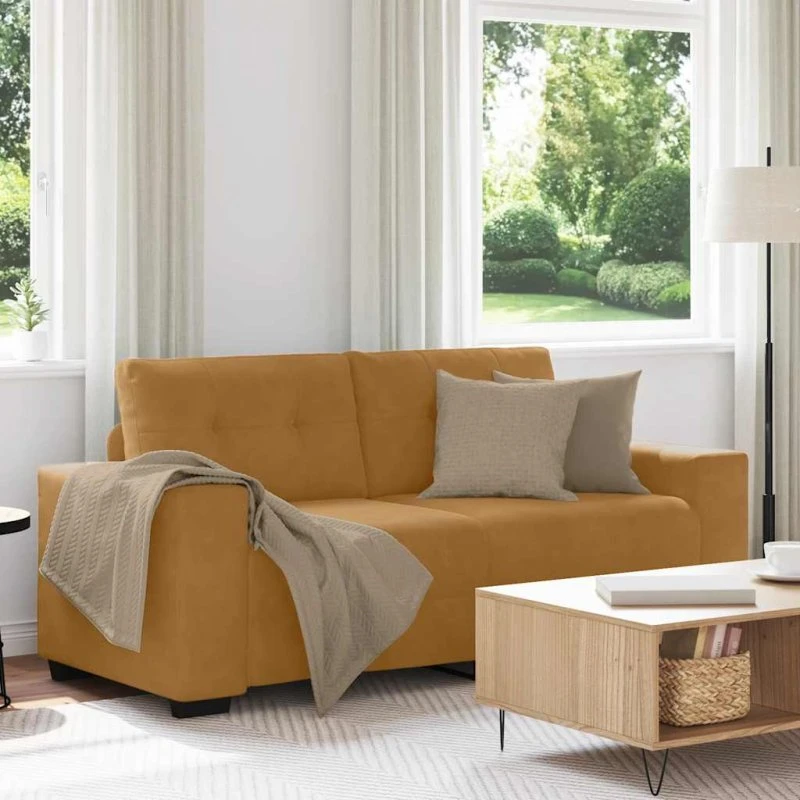 vidaXL Elskovssofa 180x77x82 cm fløjl brun
