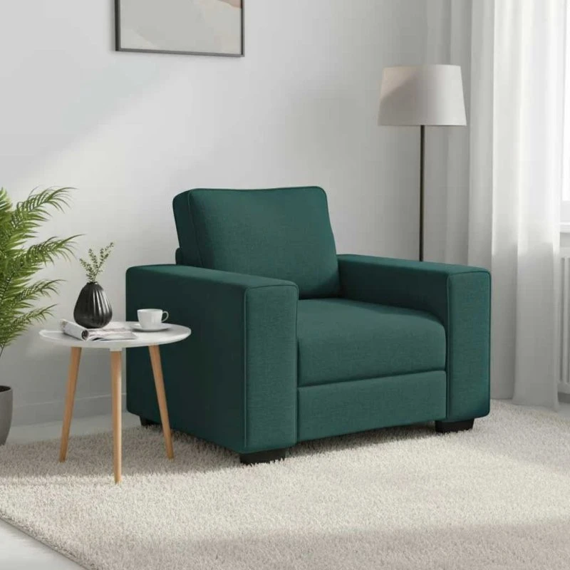 vidaXL Lænestol 100x77x82 cm mørkegrøn stof